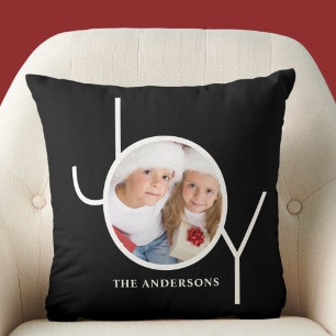 Coussin Photo personnalisée Noël Noir