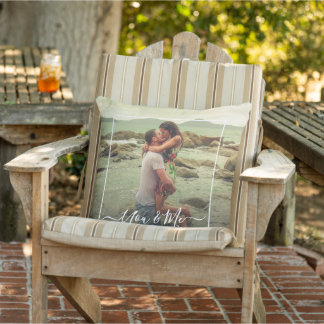 Coussin Photo personnalisée Texte de la citation simple d'