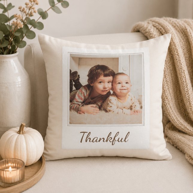 Coussin Photo Polaroïd Merci & Bénis | Cadeau Personnalisé (Créateur téléchargé)