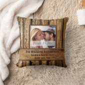 Coussin Photo Rustic Deuxième Anniversaire Cadeau pour lui (Couverture)