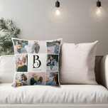 Coussin Photo Simple Chic Monogramme<br><div class="desc">Collage photo et monogramme.</div>