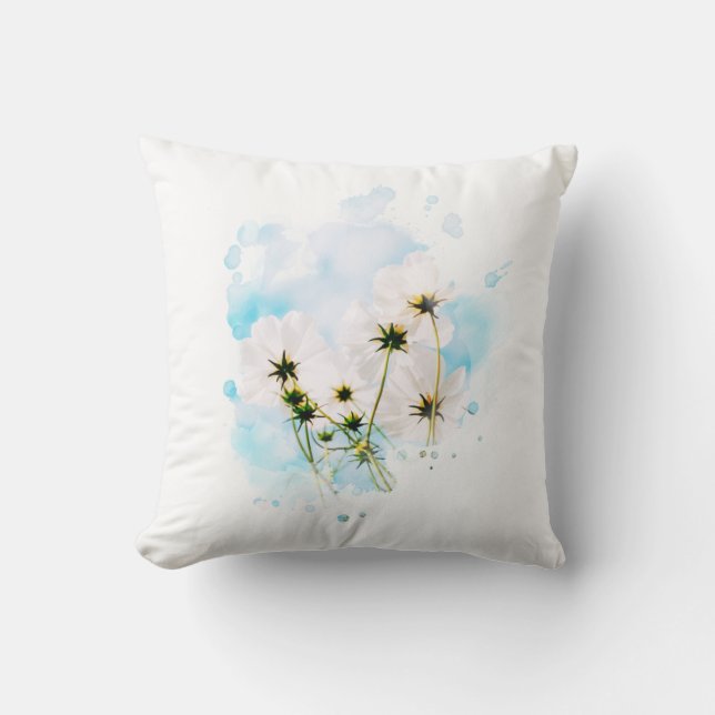 Coussin *~* Photo SKY Fleurs roses FLEURS FLORALES AR15  (Recto)