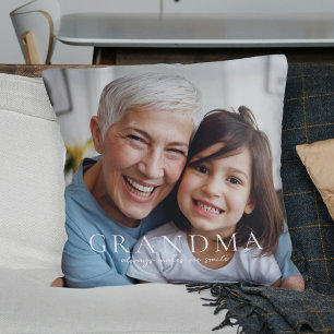 Coussin Photo souvenir Cadeau mignon de grand-mère me fait