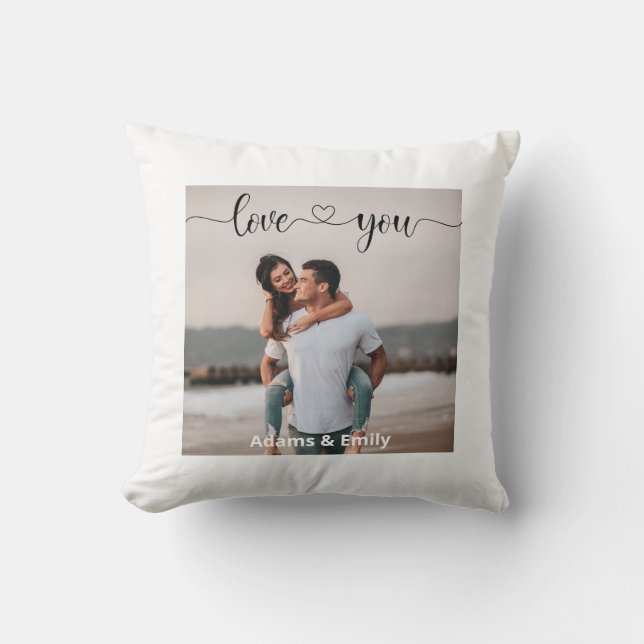 Coussin photo sur mesure amour valentin/anniversaire (Recto)