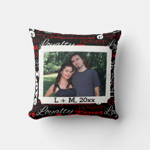 Coussin Photo Valentine's Day Word Collage Personnalisé