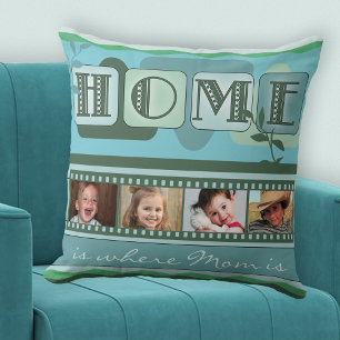Coussin photo vert feuilleté personnalisé