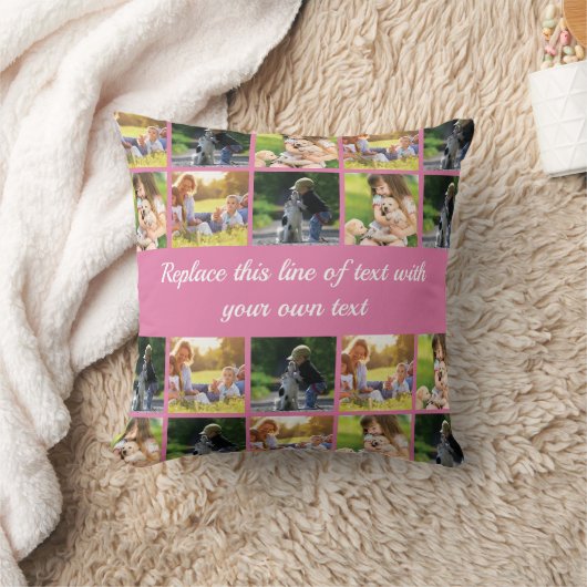 Coussin photocollage et texte (Couverture)