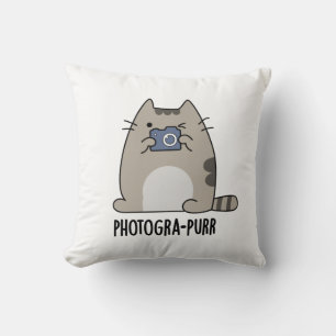 Coussin Photograh-purr Funny Chat Photographe Pun