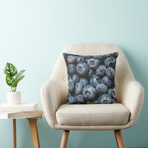 Coussin Photographie de bleuet frais