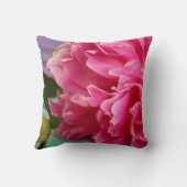 Coussin Photographie de fleur de pivoine rose moderne (Verso)