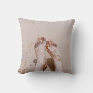 Coussin Photographie de focalisation sélective des pieds a