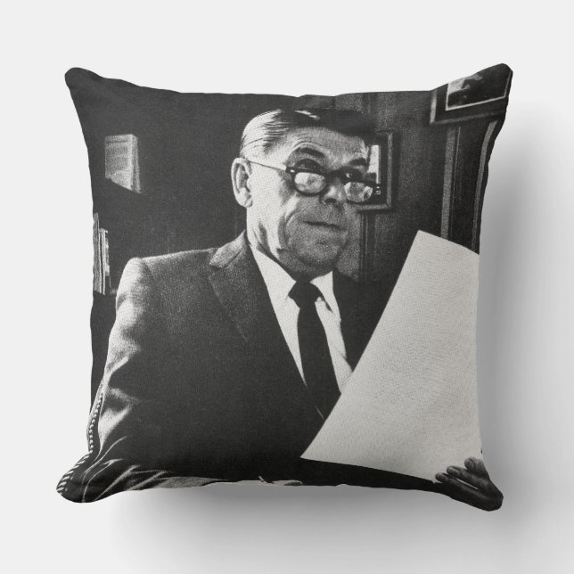 Coussin Photographie de Ronald Reagan (Recto)