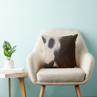 Coussin Photographie de vache Brown et blanche, Décor de f