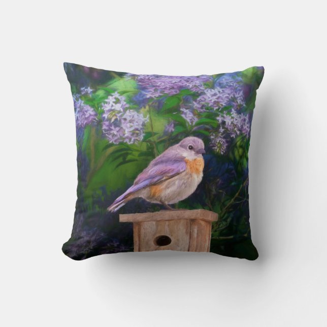 Coussin Photographie originale de Merlebleu de l'Est dans  (Recto)
