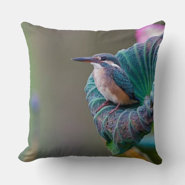 Coussin Photographie turquoise de la faune (Recto)