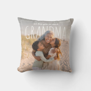 Coussin PhotoPop personnalisé On t'aime tellement Grand-Mè