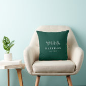 Coussin Photos de mariage vert rustique monogramme de vaca (Chaise)