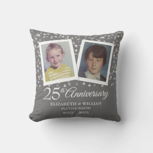 Coussin Photos du 25e anniversaire du Mariage d'argent