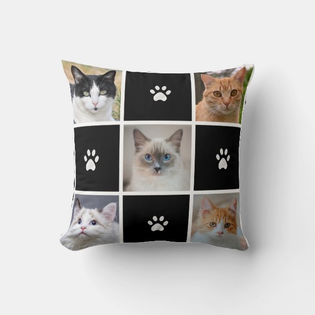 Coussin Photos et Coeurs de chat et de chien personnalisab (Recto)
