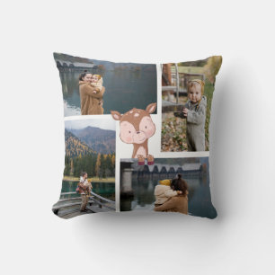 Coussin Photos personnalisées / Bébé Animal Bois Cerf