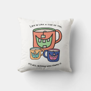 Coussin Phrase d'amour du thé Optimisme du thé Positivité
