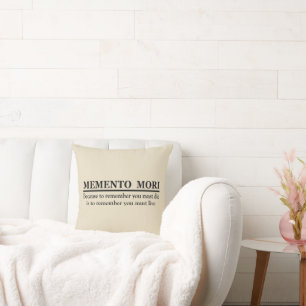 Coussin Phrase latine - Memento Mori