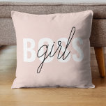 Coussin Phrase moderne Pastel Rose fille Boss Phrase<br><div class="desc">Phrase moderne Pastel Rose fille Boss Phrase</div>