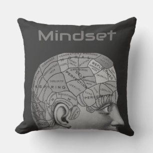 Coussin Phrenologie vintage Chef Mindset carte du cerveau