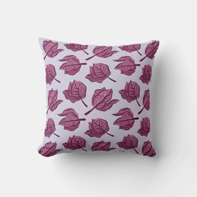 Coussin Physalis rose Fleur Motif Pastel Botanique (Recto)
