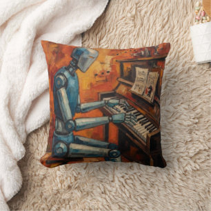 Coussin PIANISTE ROBOT RÉTRO V MÉLODIE ROBOT EXpressive