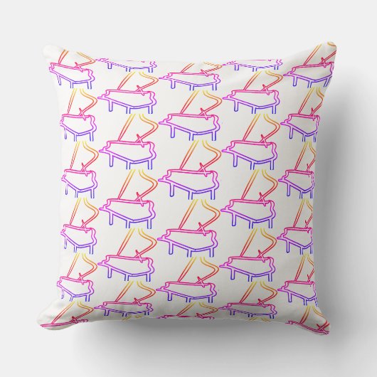 Coussin Piano Arc-en-ciel Orné Blanc (Recto)
