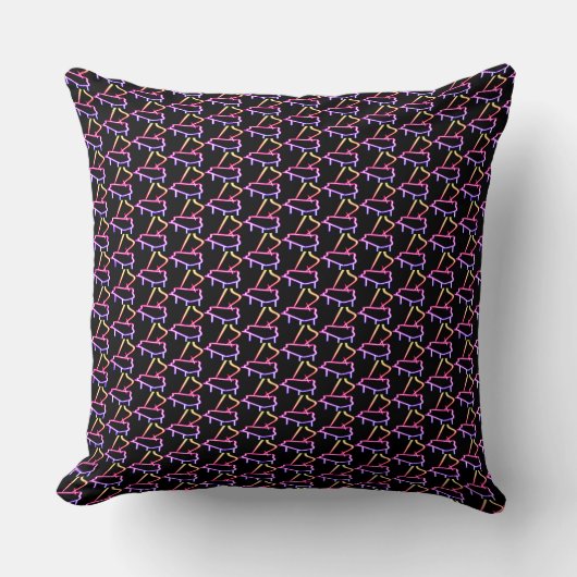 Coussin Piano noir orné (Recto)