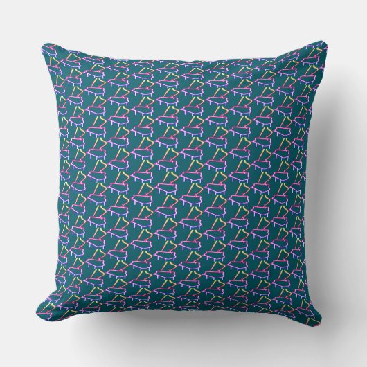 Coussin Piano sarcelle orné (Recto)