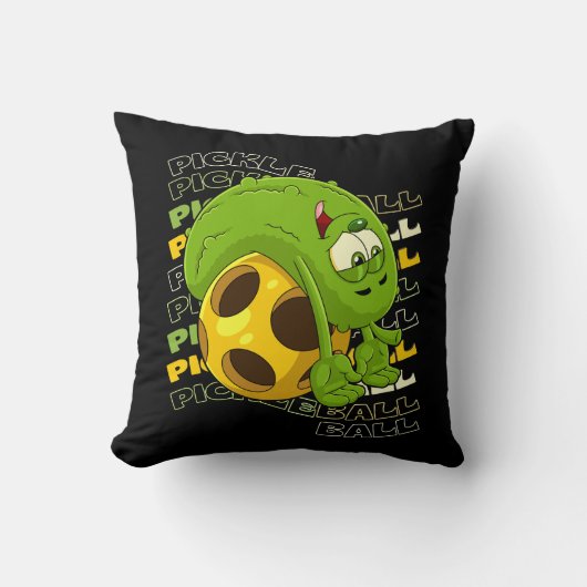 Coussin Pickle Power ! Enfants mignonnes de Pickleball (Recto)