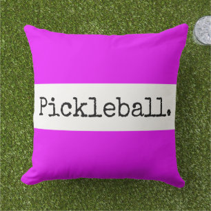 Coussin PICKLEBALL amusant Tropical lumineux rose blanc ra