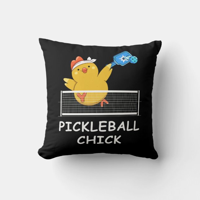 Coussin Pickleball Chick drôle Retraite Hommes retraités F (Recto)