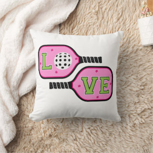 Coussin Pickleball Preppy Paddles Love Flowers