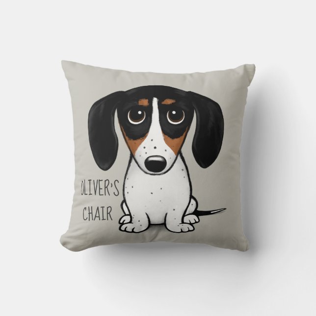 Coussin Piebald Dachshund Cute Dog Personnalisé (Recto)