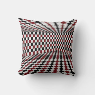 Coussin Pièce à carreaux rouges blancs et noirs à haut con