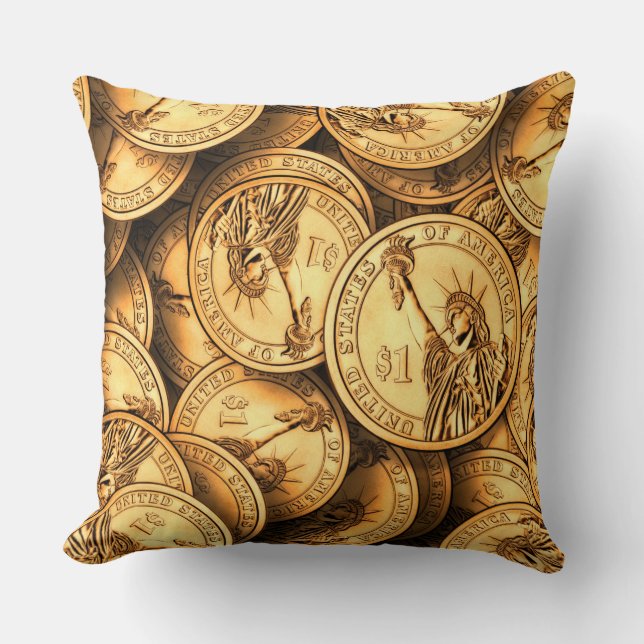 Coussin Pièce américaine en dollar (Recto)