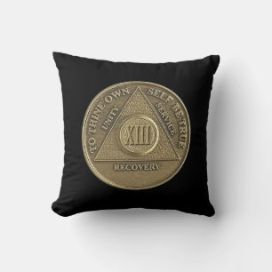 Coussin Pièce commémorative de sobriété de 13 ans NOM PERS