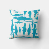 Coussin Pièce de garçon personnalisée Blue Aqua Alligator (Verso)