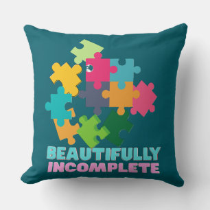 Coussin Pièce de puzzle colorée magnifiquement incomplète