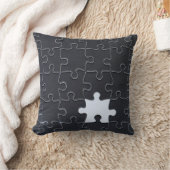Coussin Pièce Jigsaw Puzzle manquante noir (Couverture)