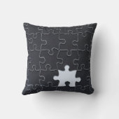 Coussin Pièce Jigsaw Puzzle manquante noir (Verso)