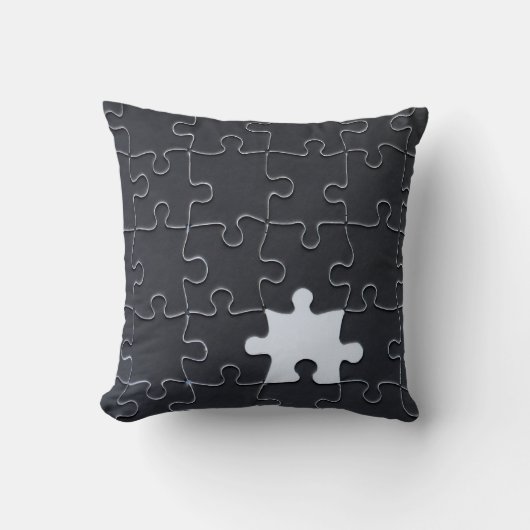 Coussin Pièce Jigsaw Puzzle manquante noir (Recto)