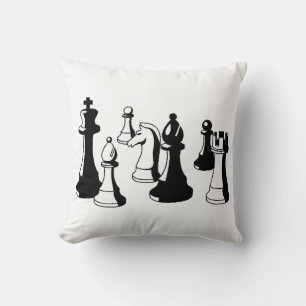 Coussin Pièces d'échecs Art Vintage #2
