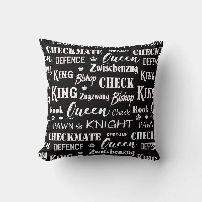 Coussin Pièces d'échecs Chevalier Queen Rook King Motif (Recto)