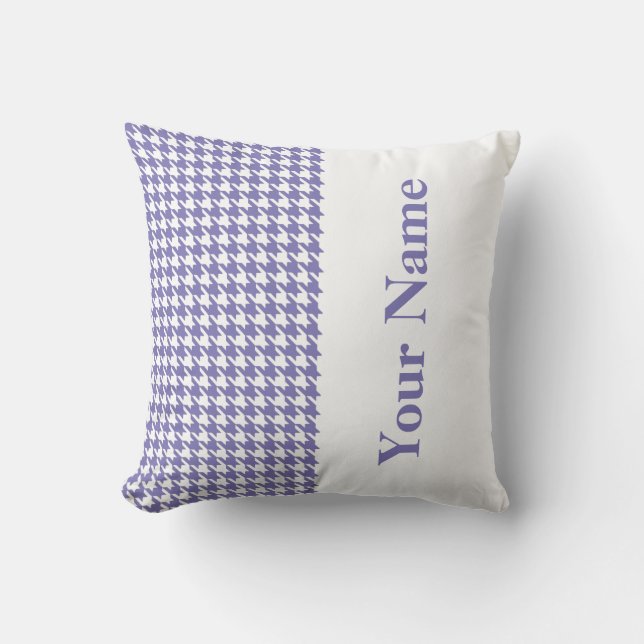 Coussin Pied de fond moderne violet avec nom (Recto)