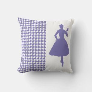 Coussin Pied de fond moderne violet avec silhouette